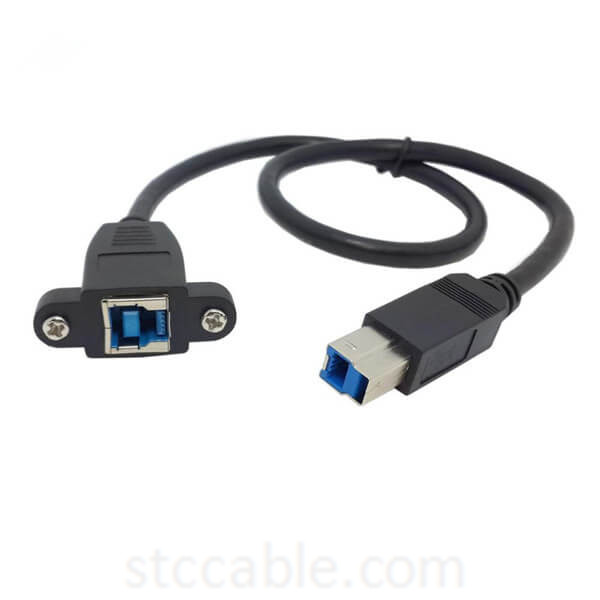 Super Speed USB 3.0 back panel mount B female To Male B type extension cable 0.5m 50cm