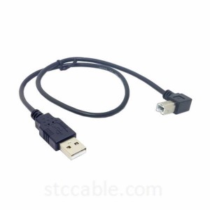 USB 2.0 A Male to B Male Cable Left Angled 90 Degree for Printer Scanner