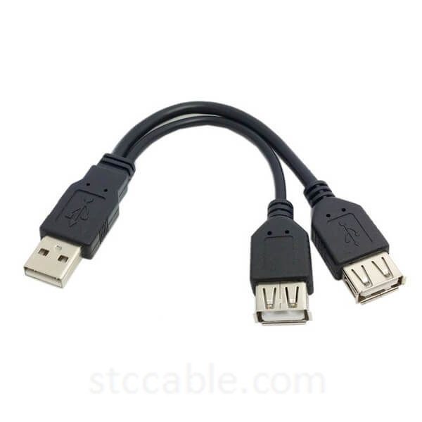 USB 2.0 A Male to Dual USB 2.0 A Female Extension cable 20cm