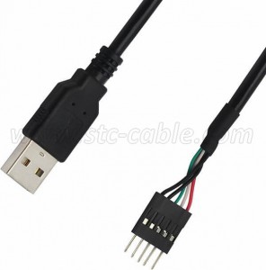 USB 2.0 Type A Male to Dupont 5 Pin Male Header Motherboard Cable