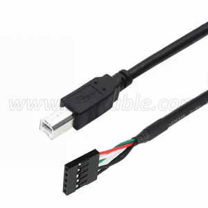 USB 2.0 Type B Male to Dupont 5 Pin Female Header Motherboard Cable