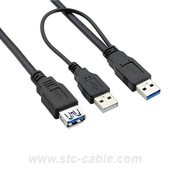 USB 3.0 A Male to USB Female for External Hard Disk with Extra Power 0.6m
