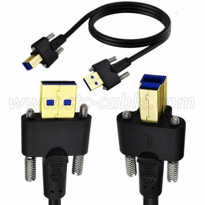 USB 3.0 A Male with screws to B Male with screws dual locking USB Cable