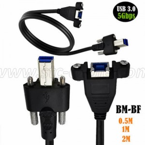 USB 3.0 B Male with screws to B Female with screws Printer Extension Cable