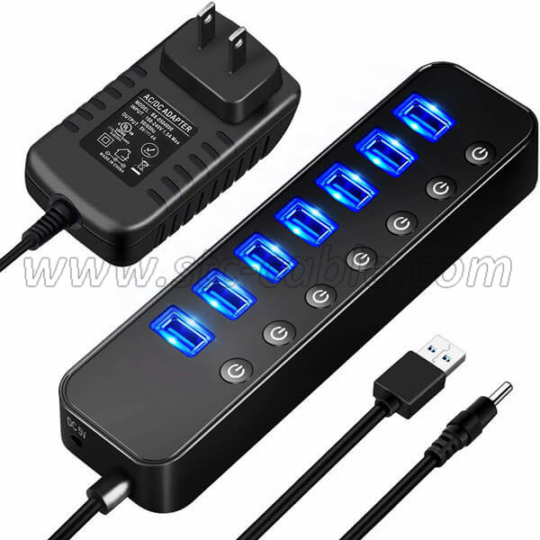 USB 3.0 HUB with Separated Switches and Lights