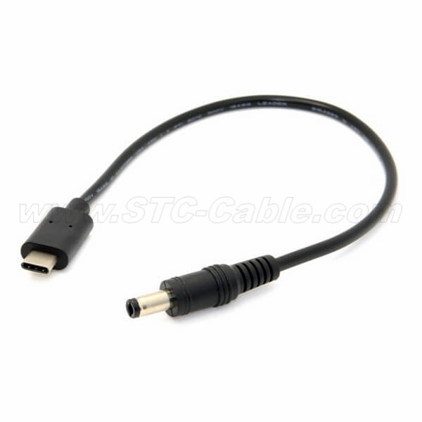 USB 3.1 Type C USB-C to DC 5.5 2.5mm Power Plug Extension Charge Cable 0.2m