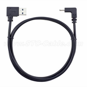 USB 3.1 USB-C Up & Down Angled to 90 Degree Right Angled A Male Data Cable