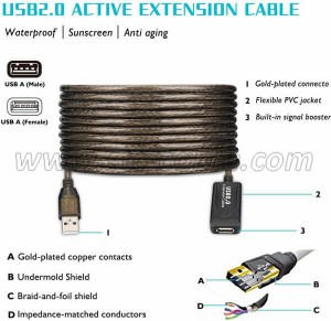 USB Active Repeater Extension Cable