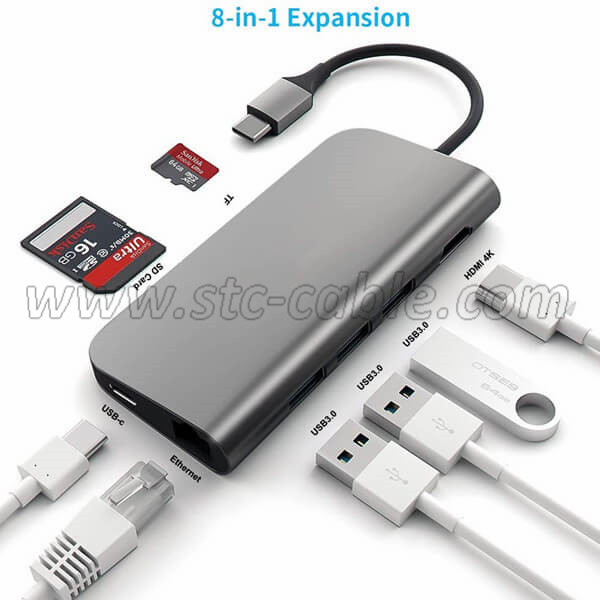 USB C Hub 8 in 1 adapter