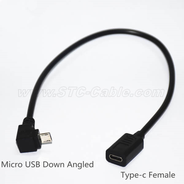 USB C TO Down Angle Micro USB Date cable