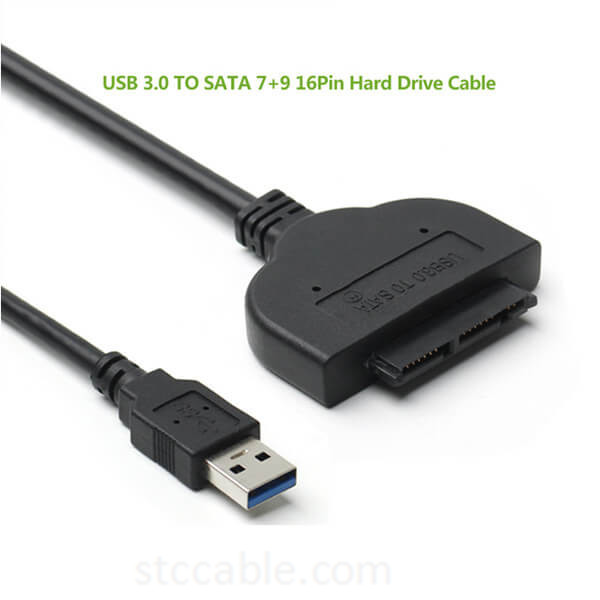 USB SATA Adapter USB 3.0 to Micro SATA 7+9 16Pin Cable External Hard Drive Converter for 1.8 HDD 50CM