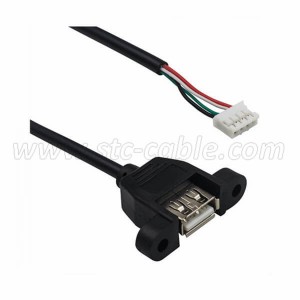 USB 2.0 A Female to PH 2.0 Cable With Panel Mount
