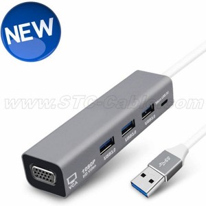 USB to VGA Adapter HUB 4 in 1