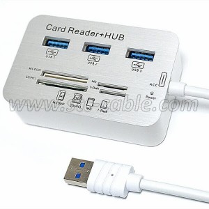 USB3.0 Card Reader and 3 Ports USB Hub