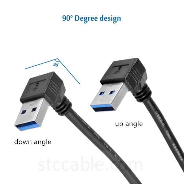 USB3.0 type A male to male up or down angle cable