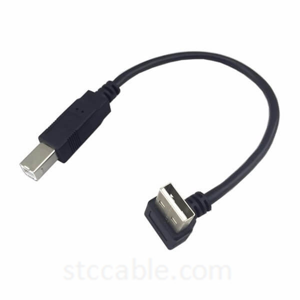 Up Angled 90 degree USB 2.0 Male to B type Male Cable for Printer scanner Hard Disk 0.2M