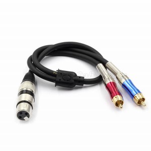 XLR Female to Dual RCA Y Splitter Patch Cable