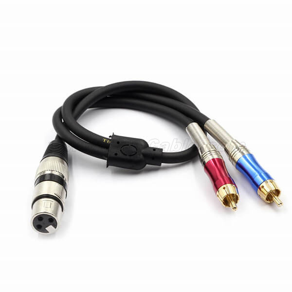 XLR Female to Dual RCA Y Splitter Patch Cable 10ft