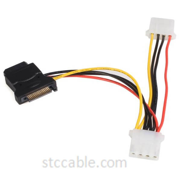 SATA to LP4 Power Cable Adapter with 2 Additional LP4