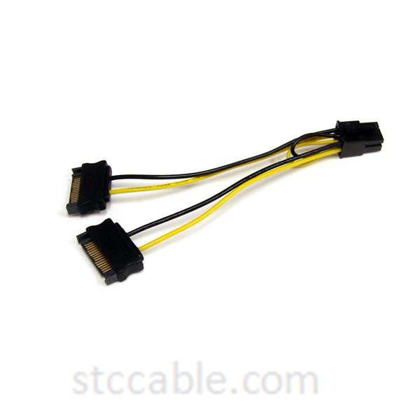 Alimentação SATA de 6 polegadas para placa de vídeo PCI Express de 6 pinos Adaptador de cabo de alimentação Imagem 1