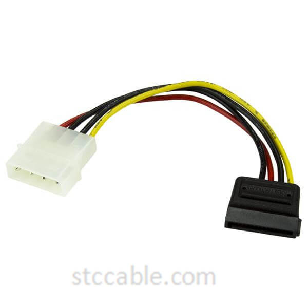 6in 4 Pin Molex to SATA Power Cable Adapter