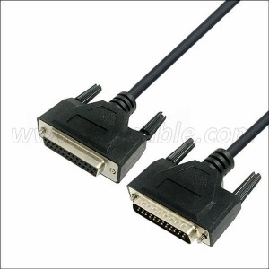 D-sub 25Pin Cable DB 25 Male to Female Molded Cable