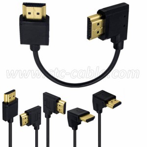 Down Up Left Right Angled Ultra Slim HDMI Cable