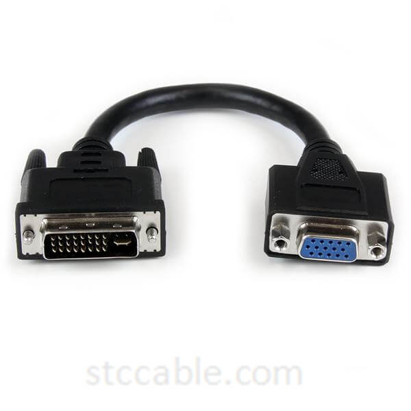 8in DVI to VGA Cable Adapter – DVI-I Male to VGA Female