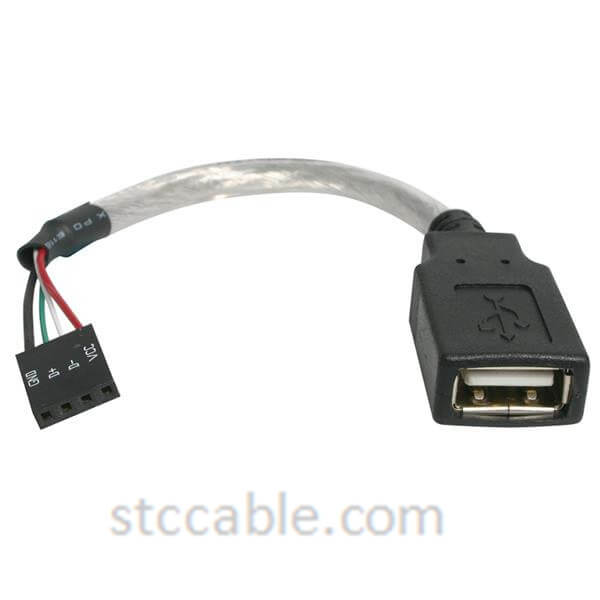 6in USB 2.0 Cable – USB A Female to USB Motherboard 4 Pin Header Female to female