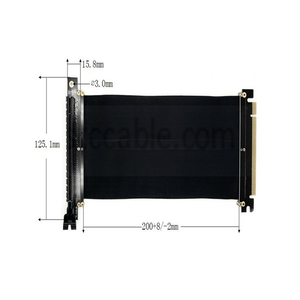 PCI-E 3.0 Gaming PC Modding X16 Riser Cable – Black 20cm