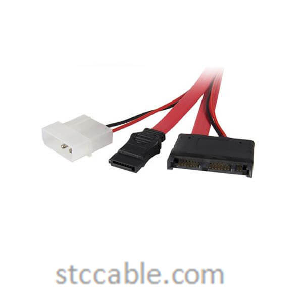 12in Micro SATA to SATA with LP4 Power Cable Adapter