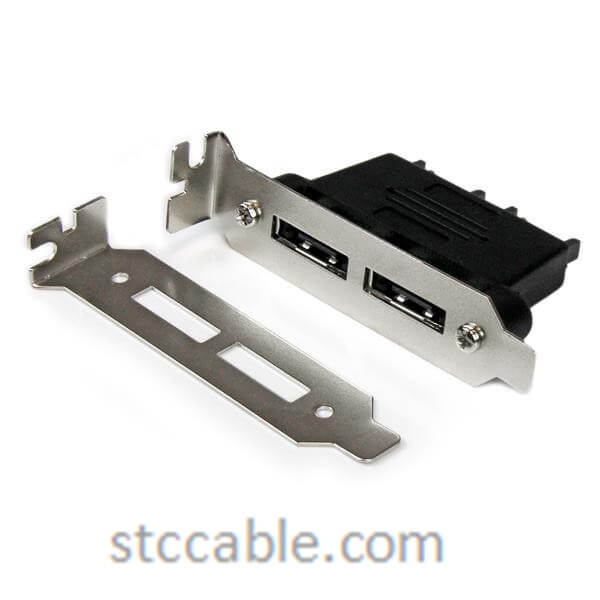 2 Port Low Profile SATA to eSATA Plate Adapter