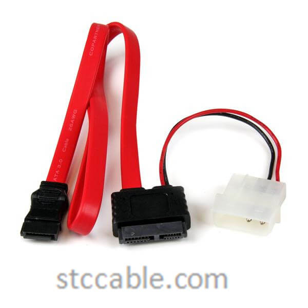 Slimline SATA to SATA with LP4 Power Cable
