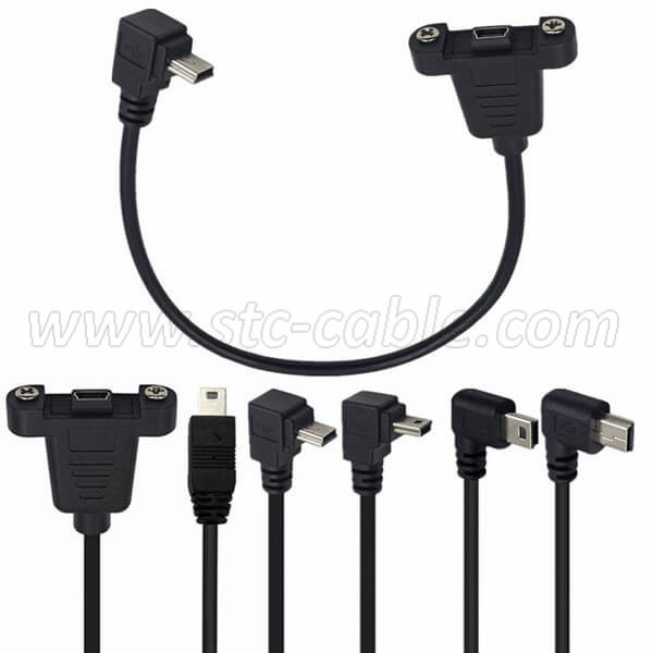 mini usb extension cable with Screw panel Mount