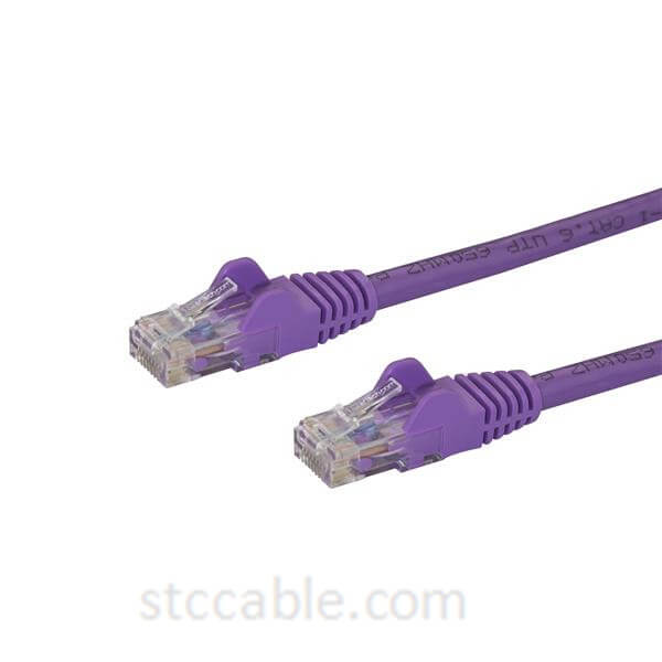 1 ft (0.3m) Snagless Purple Cat 6 Cables