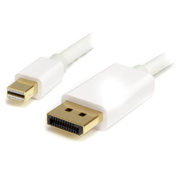 2m (6 ft) White Mini DisplayPort to DisplayPort 1.2 Adapter Cable male to male – DisplayPort 4k