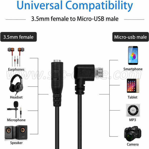 Tilbageholdenhed Mania spids Micro USB to 3.5mm Jack Audio Adapter Cable - China STC Electronic(Hong  Kong)