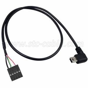 Mini USB Male Right Angle to Dupont 5 Pin Female Header Motherboard Cable