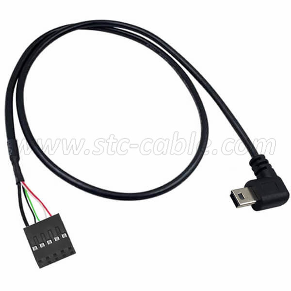right angle Mini USB to USB Header Extension Cable