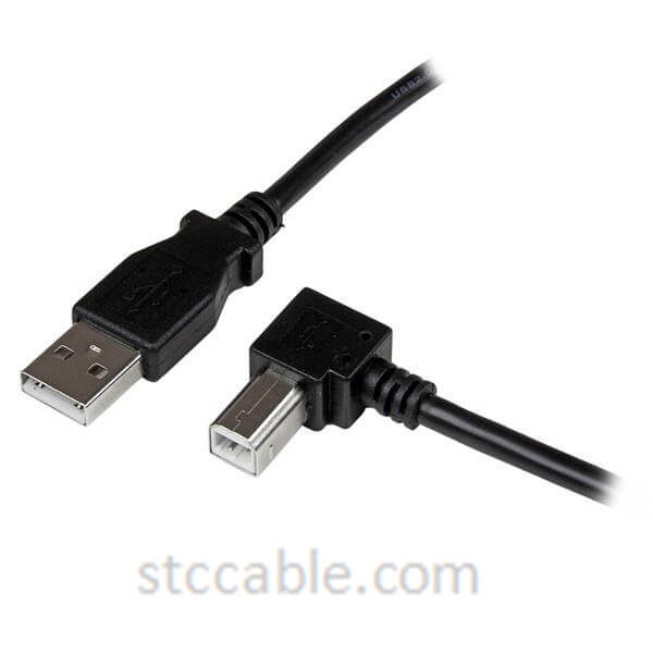1m USB 2.0 A to Right Angle B Cable – Male to male