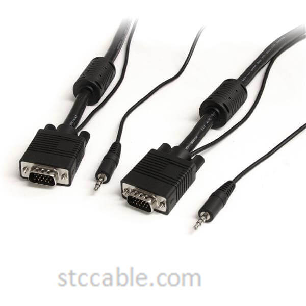 50 ft Coax High Resolution Monitor VGA Cable with Audio HD15 male to male