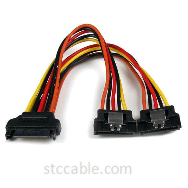 6in Latching SATA Power Y Splitter Cable Adapter – male to female