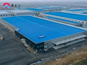 Prefabricated steel structure glass warehouses building design in China steel frame construction factory building plans price