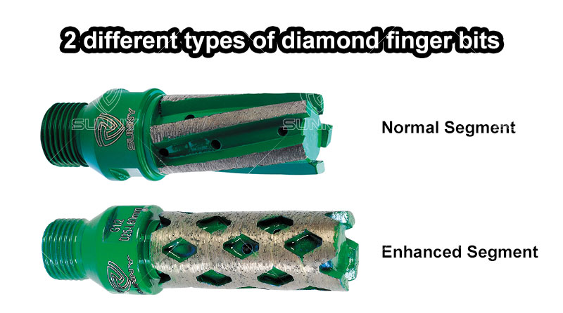 2 different types of diamond finger bits