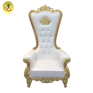 Cheap new style white and gold high back King throne chair SF-K036