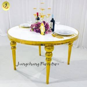 Wedding furniture gold stainless Steel legs dining round tables for events reception SF-ST08