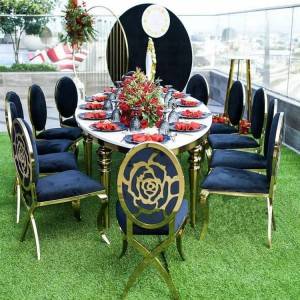 Wedding furniture luxury oval chairs and tables for sale