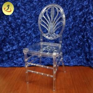 Factory excellent quality acrylic transparent flower back wedding chair SF-X08