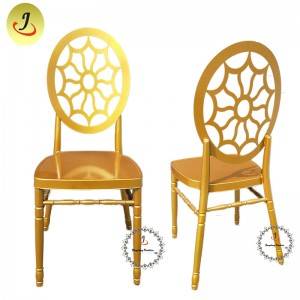 Wedding Event Hollow Golden luxury Stainless Steel Dining Chair SF-SS040