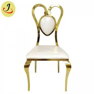 Spezielles Design goldene Hörform Eleganter Hochzeitsstuhl aus Edelstahl SF-SS031
